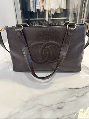 Vintage CHANEL Timeless Convertible Bag in Brown